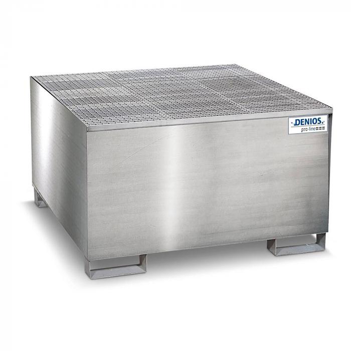 Catch pan pro-line - stainless steel - for 1 IBC á 1000 l - with grate stainless steel or galvanized