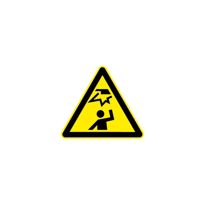 Znak ostrzegawczy "Uwaga! Niebezpieczeństwo urazu głowy" - Wymiary 5-40 cm