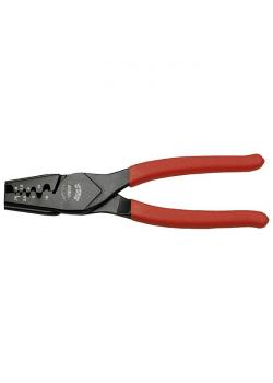 Crimping pliers for end sleeves - length 220 mm - polished - plastic coating