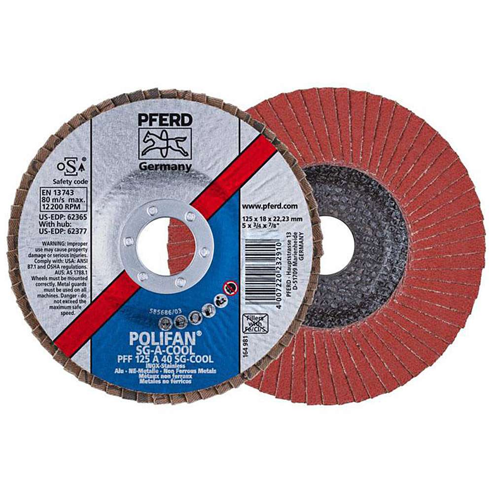 Flap disc - PFERD POLIFAN® - for INOX / non-ferrous metal - flat type COOL