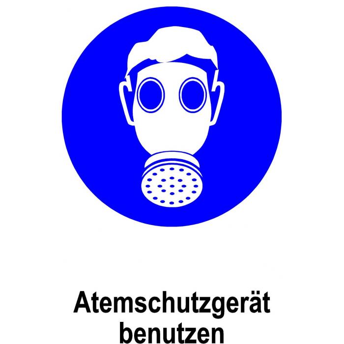 Gebotsschild - "Atemschutzgerät benutzen" - 20x30cm/30x45cm