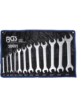 Double open ended spanner set - Sizes 6 to 32 mm - in Tetron-roll case - 12 pcs.