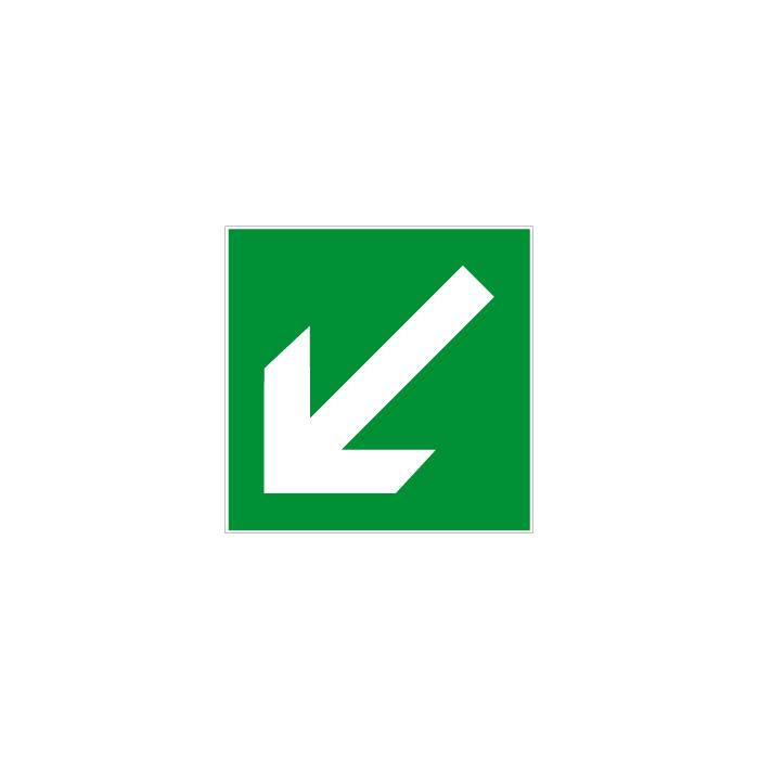 Emergency exit sign "Direction arrow diagonal"- high-quality print