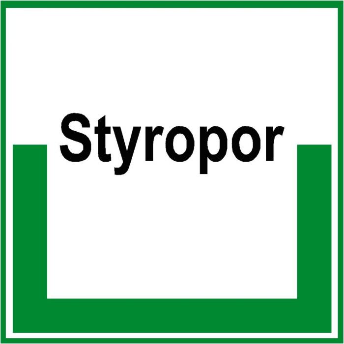 Umweltschild "Sammelbehälter für Styropor" - 5 bis 40cm