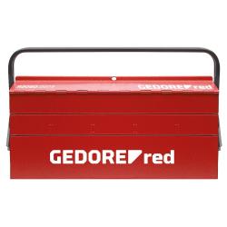 Cassetta degli attrezzi rossa Gedore - Dimensioni (L x P x A) 340 x 520 x 210 mm - con 5 scomparti - Prezzo per pezzo