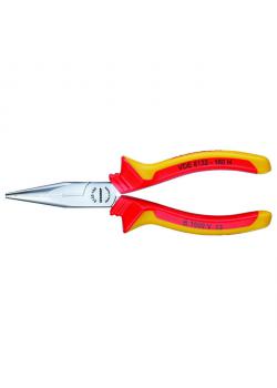 VDE needle nose pliers - sleeve insulated - straight - chrome plated