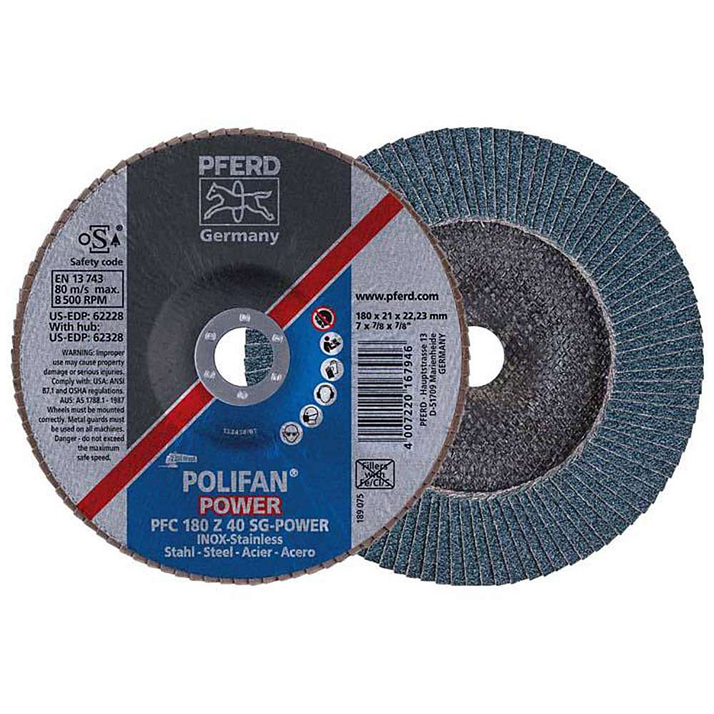Disco lamellare - PFERD POLIFAN® - per acciaio / INOX - versione conica POWER - confezione da 10 pezzi - prezzo per confezione