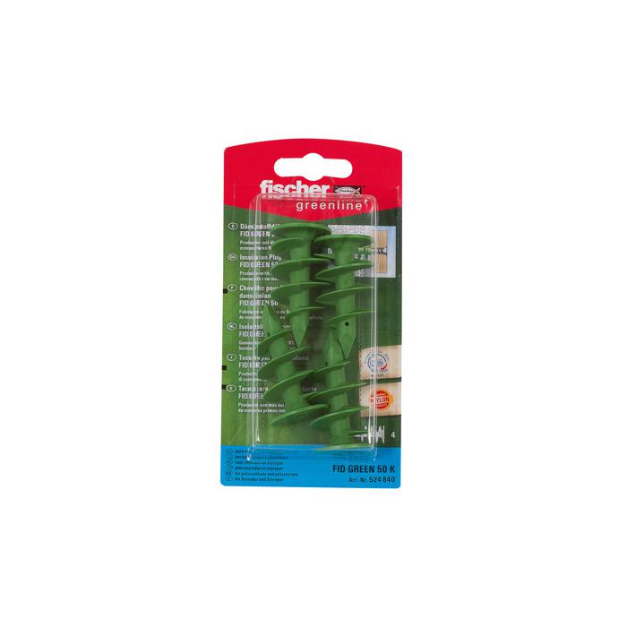 Insulation dowels FID GREEN - Length 50-90 mm - Material nylon - Pack of 5 pieces - Price per pack