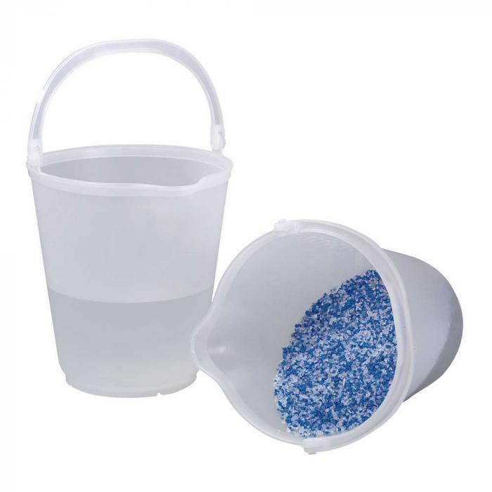 Polypropylene bucket - transparent - with spout - content 12 l or 15 l