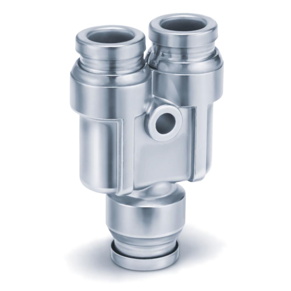 Derivación en Y KQG2U - Acero inoxidable - Diámetro exterior de la manguera de 3,2 a 16 mm - Precio por unidad