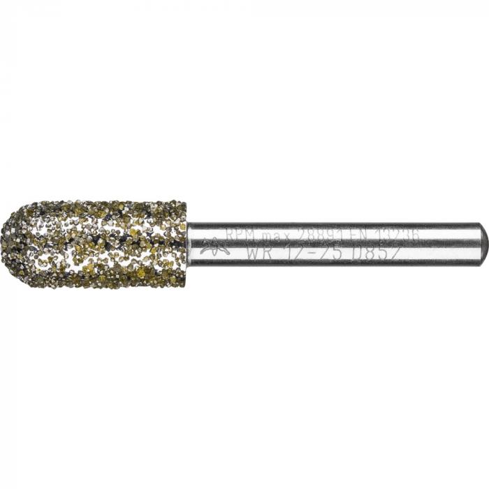 PFERD Diamant-Schleifstift  für Grau- und Sphäroguss - Walzenrundform WR - Korngröße D 852 - Außen-ø 20 bis 30 mm - Schaft-ø 6 und 8 mm