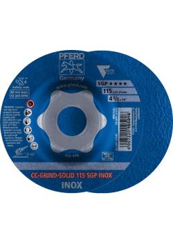 PFERD Disque abrasif CC-GRIND - CC-GRIND-SOLID - SGP INOX - ø extérieur 115 à 180 mm - ø d'alésage 22,23 mm - Conditionnement 10 pièces - Prix par conditionnement