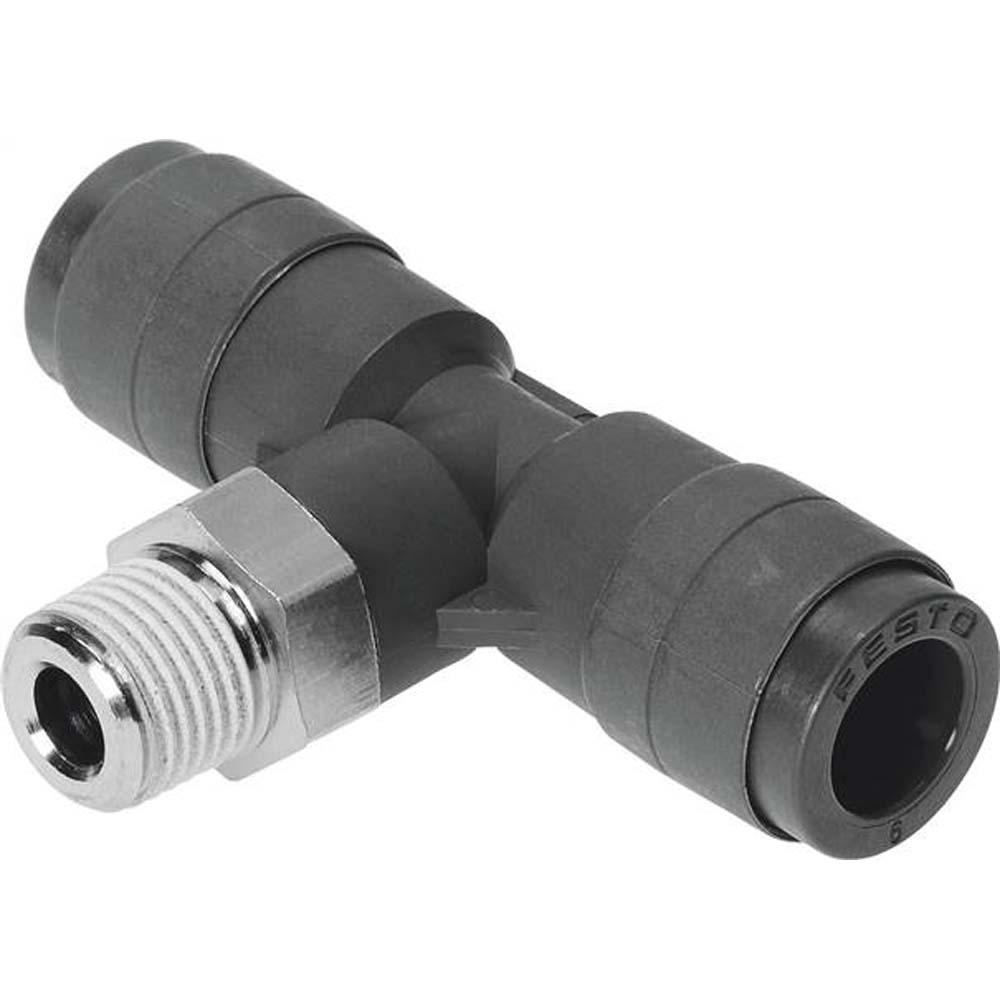 FESTO - QST-VO - Push-in T-fitting - flame-retardant - PBT housing - male thread with external hex - nominal width 2.3 to 9.9 mm - PU 1/10 - price per PU