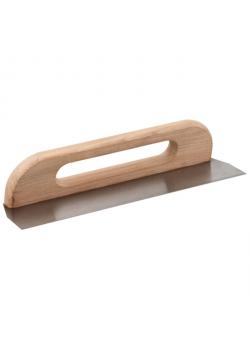 Surface trowel - smooth - Size 400 to 500 mm - wooden handle slightly inclined