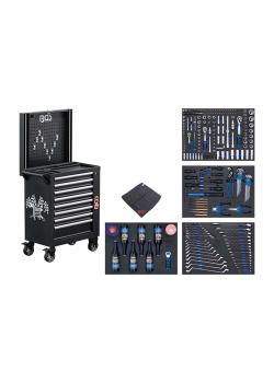 Workshop trolley - 8 drawers - with 263 tools - dimensions (WxHxD) 752 x 984 x 540 mm