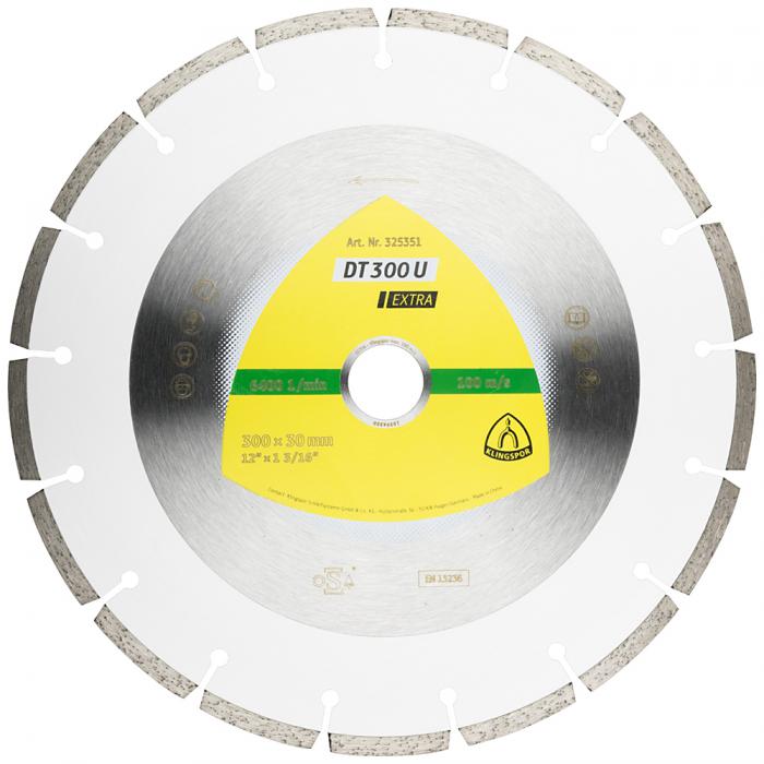 Diamond cutting disc DT 300 U - diameter 300 to 350 mm - bore 20 to 30 mm - sintered