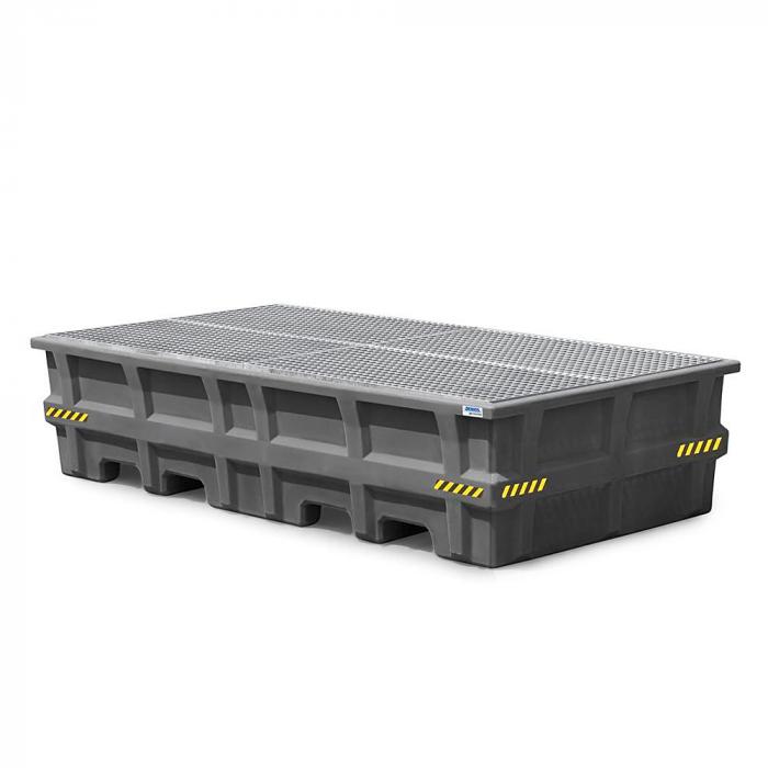 Catch pan pro-line - polyethylene (PE) - for IBC - with galvanized grating