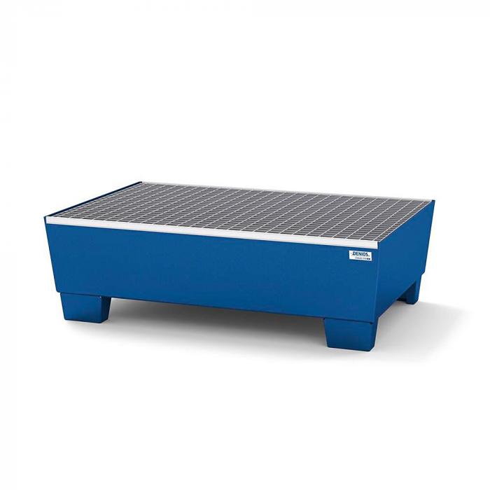Collection tray classic-line - painted or galvanized steel - wheelchair accessible - grating - for 2 barrels