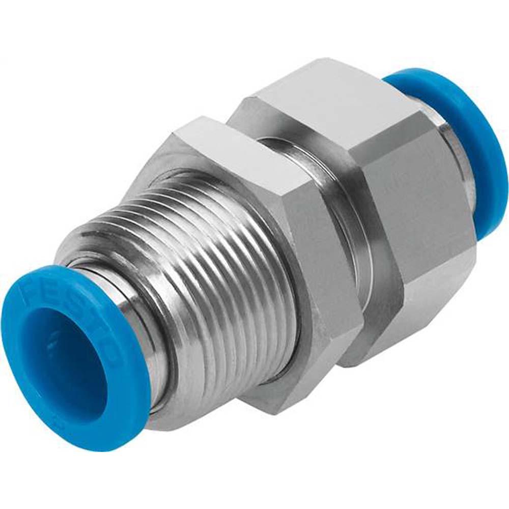 FESTO - QS Standard series - Push-in bulkhead connector - with fixed collar - Nominal width 2.6 to 4 mm - PU 10 pieces - Price per PU