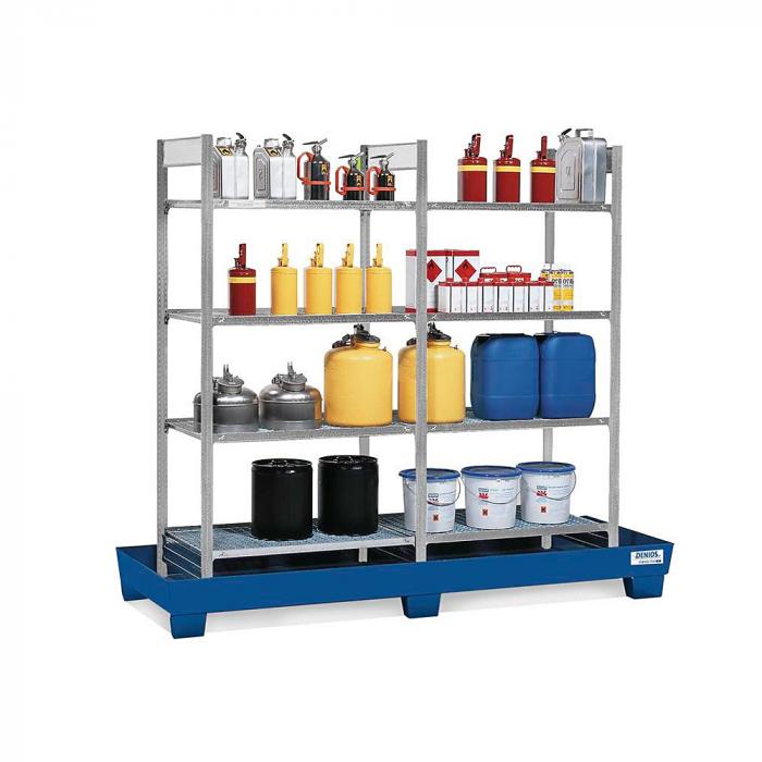 Shelf pallet type RPF 2060 - collecting pan galvanized or painted - 8 galvanized shelves - for flammable substances