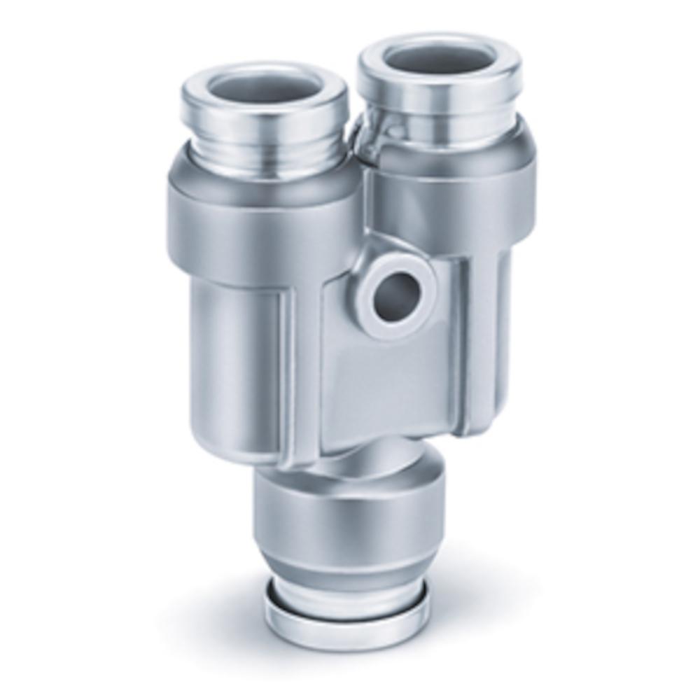 Raccord en Y KQB2U - laiton/acier inoxydable - Ø extérieur du tuyau 3,2 à 16 mm - prix à l'unité