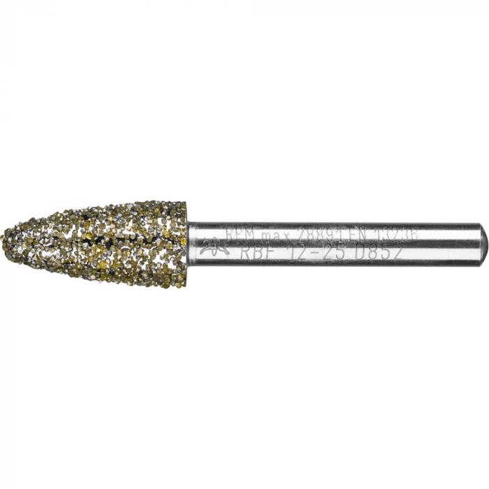 Pointe de meulage diamantée PFERD - forme conique SK - grain D 64 - ø extérieur 6,0 à 15,0 mm - queue ø 6 mm