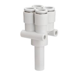 Y-kobling KQ2XD - 4-veis - PBT/PP - 4 til 6 mm eller 6 til 8 mm - 10 stk - Pris per stk