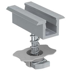 Pre-assembled center clamp PM C AL - aluminum - grey or black - module thickness 28-34 to 48-54 mm - PU 10 pieces - price per PU