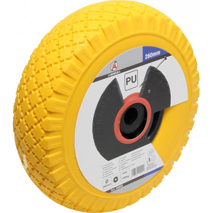 oversættelse foragte Feed på Polyurethanhjul - rør og luftfrit dæk - gul / sort - hjul Ø 260 mm -  lastekapacitet op til 100 kg