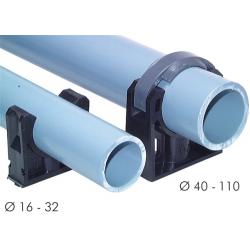 Rohrhalter - Kunststoff PP - mit Befestigungsloch - Rohr-Ø 20 bis 110 mm - Höhe 22 bis 85 mm - Preis per Stück